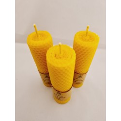Zestaw prezentowy 3 grubych świec z węzy pszczelej - Walentynki , święta, prezenty okolicznościowe